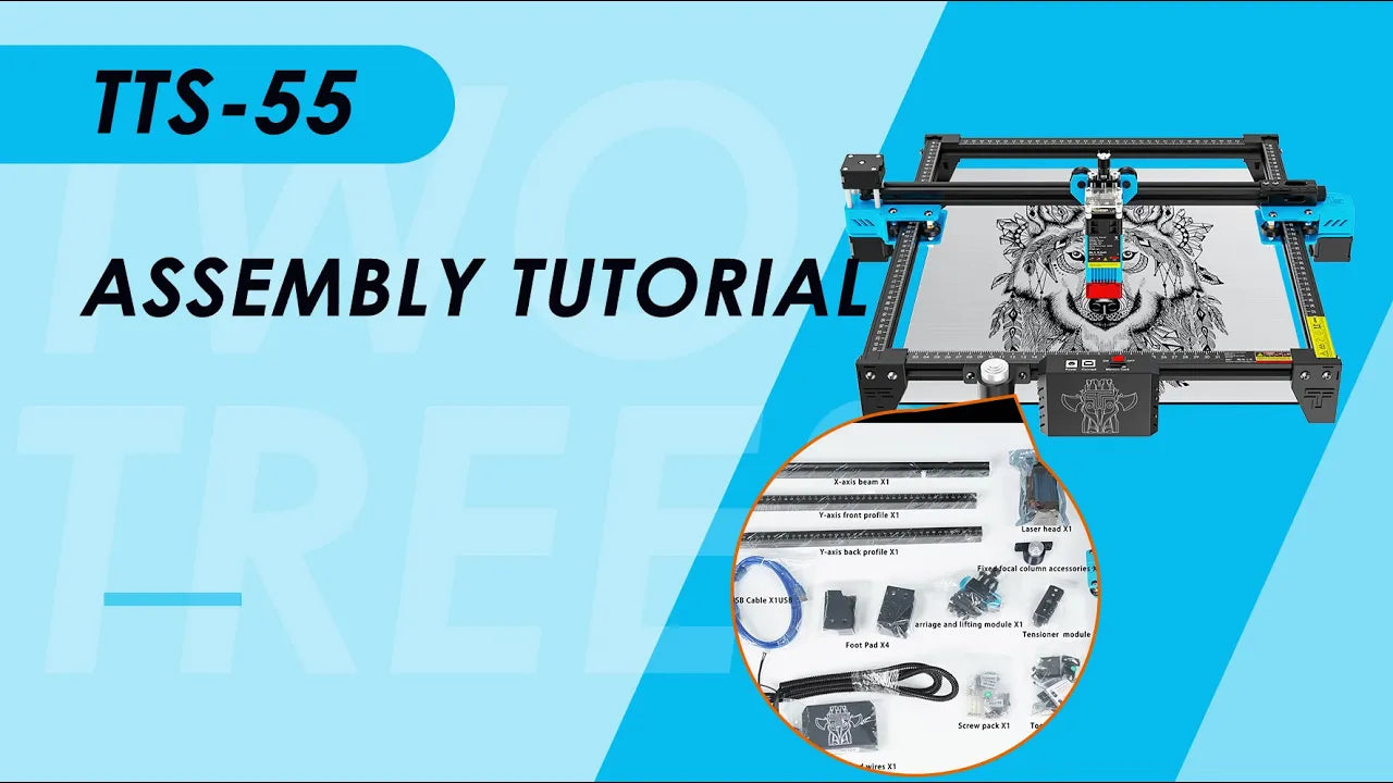 Two Trees TTS-55 Laser Cutter and Engraver Assembly, Setup, Upgrade,  Review! GREAT Entry Level Unit! 