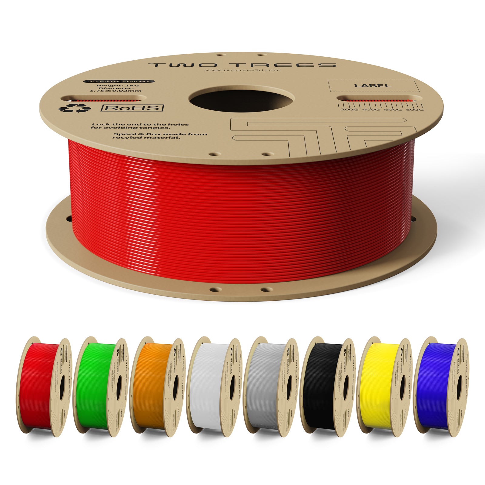 1kg PLA Filament 1.75MM Per Roll More Toughness Non-Toxic – TwoTrees  Official Shop