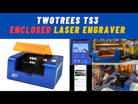 TwoTrees TS3 Enclosed Laser Engraver, metal enclosure, honeycomb bed, air filter, exhaust fan duct