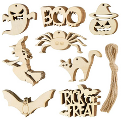 Halloween Wooden DIY Painting Blank Wooden Chips