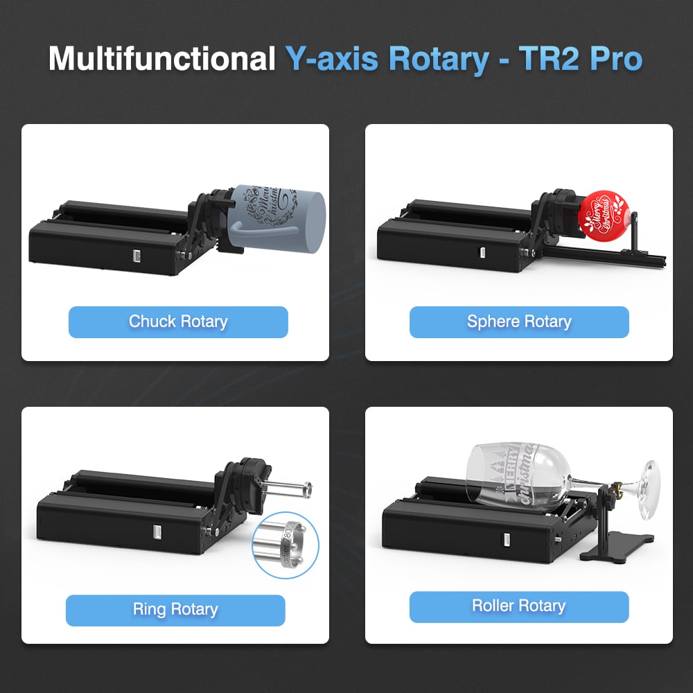 TR2 PRO Rotary Attachment MIN 1 DIA Engraving For Laser Engraver
