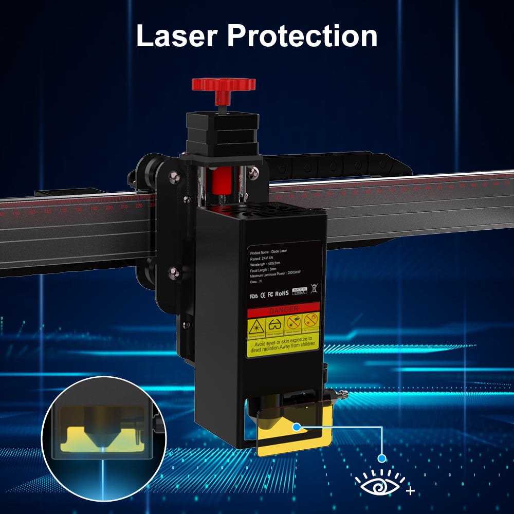 Twotrees 20W Laser Module Air Assist Laser for TS2 Laser Engraving Machine