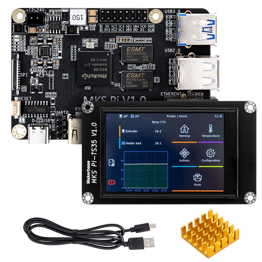 Makerbase MKS PI Board DC12/24 V 15 W mit Quad-Core 64 Bit SOC Onboard läuft RK3328 Klipper-Bildschirm für Voron VS Raspberry Pi