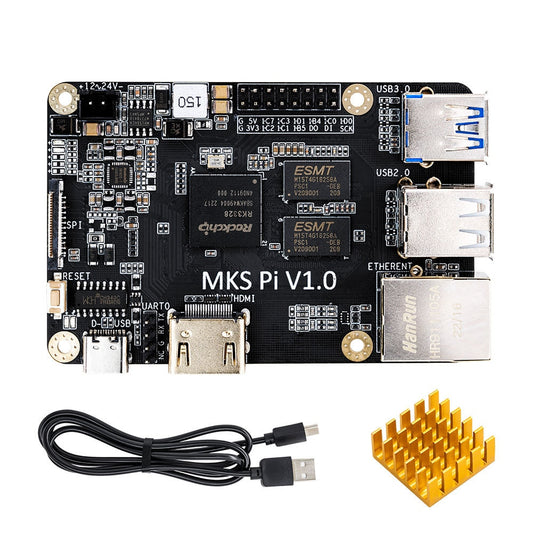 Makerbase MKS PI Board DC12/24 V 15 W mit Quad-Core 64 Bit SOC Onboard läuft RK3328 Klipper-Bildschirm für Voron VS Raspberry Pi