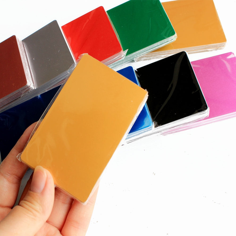 【🔥 BUY 2, Get 1 Free】100 Pcs Metal Business Card 0.2mm Thickness Aluminum Alloy Blanks Card