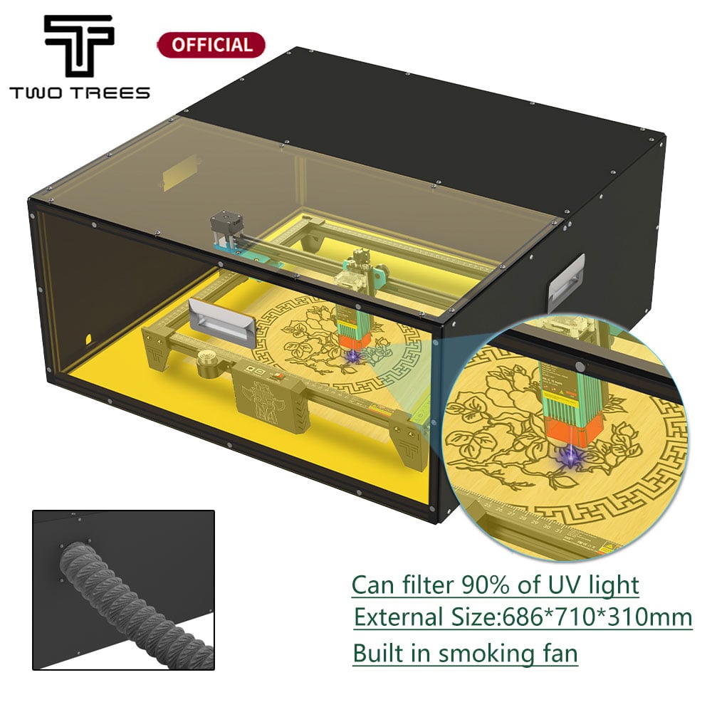 Twotrees Laser Engraver PVC Enclosure Dust Box Smoke – TwoTrees