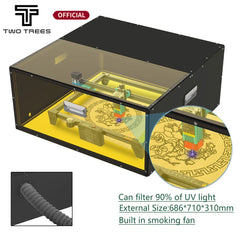 Twotrees Laser Engraver PVC Enclosure Dust Box Smoke Exhaust
